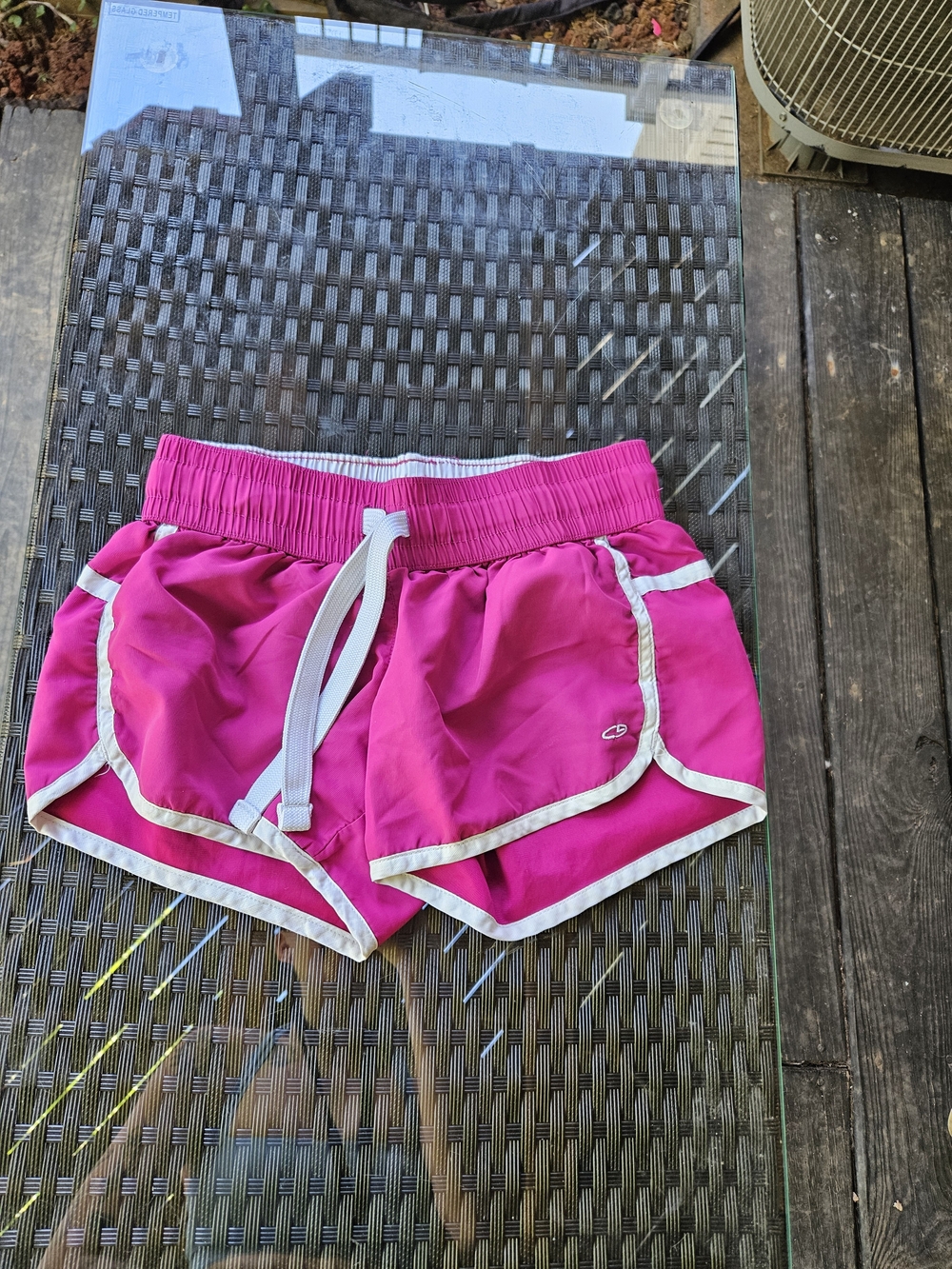 Champion Hot Pink Running Shorts with White Trim